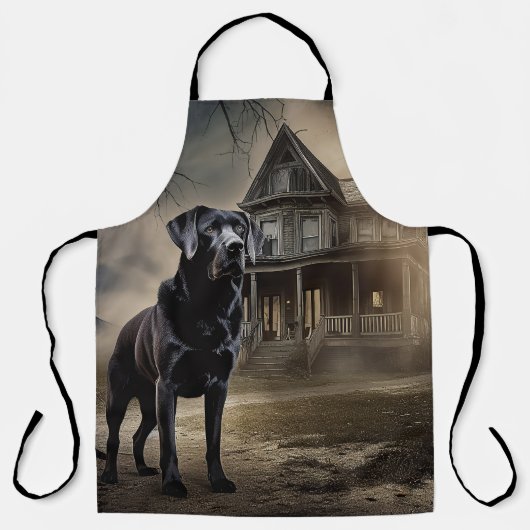 Zwart labrador halloween eng schort (Voorkant)