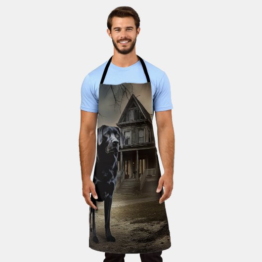 Zwart labrador halloween eng schort (Gedragen)