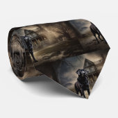 Zwart labrador halloween eng stropdas (Opgerold)