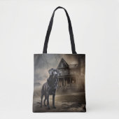 Zwart labrador halloween eng tote bag (Voorkant)
