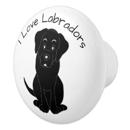 Zwart Labrador-hond ontwerp Keramische Knop