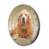 Zwart Labrador Hond Water Kleur Kunst Schilderen Dartbord (Voorkant Rechts)