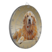 Zwart Labrador Hond Water Kleur Kunst Schilderen Dartbord (Voorkant Links)