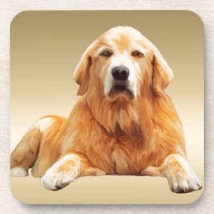 Zwart Labrador Hond Water Kleur Kunst Schilderen Drankjes Onderzetter