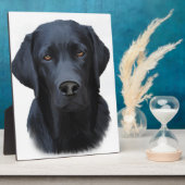 Zwart Labrador Hond Water Kleur Kunst Schilderen Fotoplaat (Zijkant)