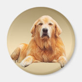 Zwart Labrador Hond Water Kleur Kunst Schilderen Magneet (Voorkant)