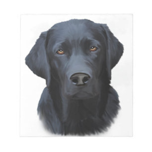 Zwart Labrador Hond Water Kleur Kunst Schilderen Notitieblok