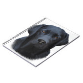 Zwart Labrador Hond Water Kleur Kunst Schilderen Notitieboek (Linkerzijde)