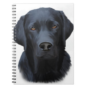 Zwart Labrador Hond Water Kleur Kunst Schilderen Notitieboek