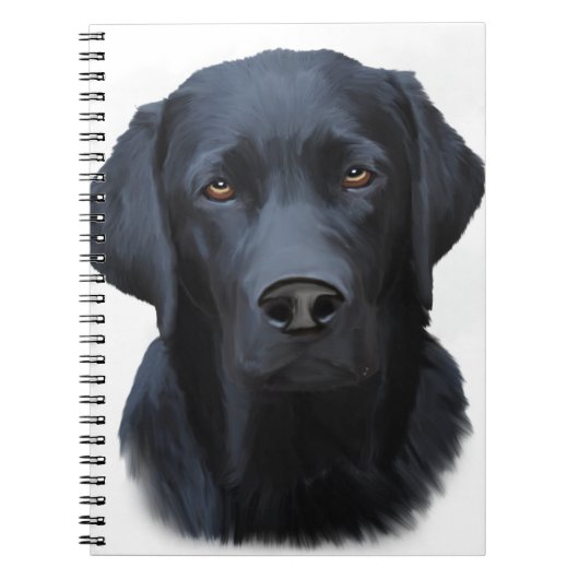 Zwart Labrador Hond Water Kleur Kunst Schilderen Notitieboek (Voorkant)