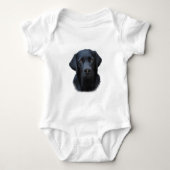 Zwart Labrador Hond Water Kleur Kunst Schilderen Romper (Voorkant)