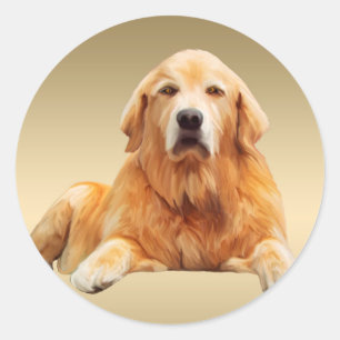 Zwart Labrador Hond Water Kleur Kunst Schilderen Ronde Sticker