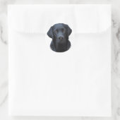 Zwart Labrador Hond Water Kleur Kunst Schilderen Ronde Sticker (Tas)