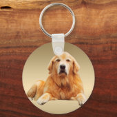 Zwart Labrador Hond Water Kleur Kunst Schilderen Sleutelhanger (Voorkant)