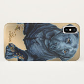 Zwart Labrador iPhone Cases Aangepaste Smartphone  (Achterkant (horizontaal))