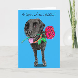 Zwart Labrador Jubileum Wenskaart Kaart