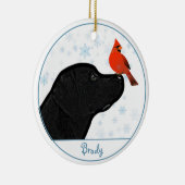 Zwart labrador kardinaal Cute Dog Black Lab Keramisch Ornament (Rechts)