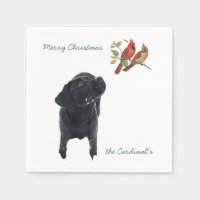 Zwart Labrador Kerst Kardinalen Schattige Dog