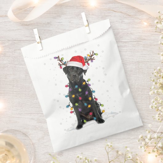 Zwart labrador kerstboom Light Pajama Dog Bedankzakje (Geknipt)