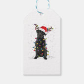 Zwart labrador kerstboom Light Pajama Dog Cadeaulabel (Voorkant)