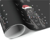 Zwart labrador kerstboom Light Pajama Dog Cadeaupapier (Rol Hoek)