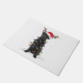 Zwart labrador kerstboom Light Pajama Dog Deurmat (Schuin)