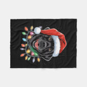 Zwart labrador kerstboom Light Pajama Dog Fleece Deken (Voorkant (Horizontaal))