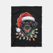 Zwart labrador kerstboom Light Pajama Dog Fleece Deken (Voorkant)
