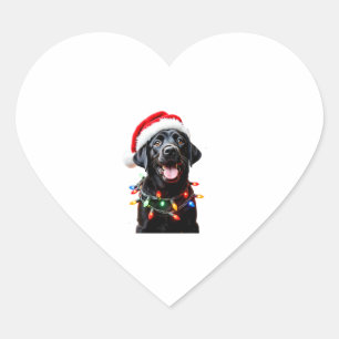 Zwart labrador kerstboom Light Pajama Dog Hart Sticker