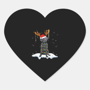 Zwart labrador kerstboom Light Pajama Dog Hart Sticker