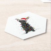 Zwart labrador kerstboom Light Pajama Dog Kartonnen Onderzetters (Schuin)