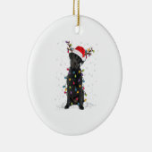 Zwart labrador kerstboom Light Pajama Dog Keramisch Ornament (Rechts)