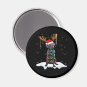 Zwart labrador kerstboom Light Pajama Dog Magneet (Voorkant / Achterkant)