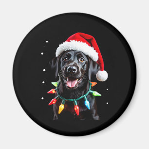 Zwart labrador kerstboom Light Pajama Dog Magneet