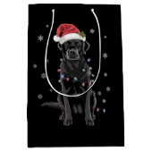 Zwart labrador kerstboom Light Pajama Dog Medium Cadeauzakje (Voorkant)