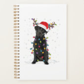 Zwart labrador kerstboom Light Pajama Dog Planner (Voorkant)