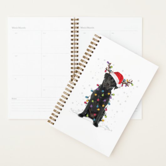 Zwart labrador kerstboom Light Pajama Dog Planner (Display)