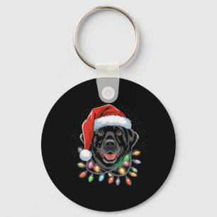 Zwart labrador kerstboom Light Pajama Dog Sleutelhanger