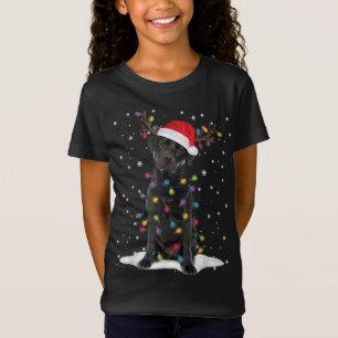 Zwart labrador kerstboom Light Pajama Dog T-shirt