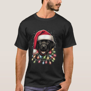 Zwart labrador kerstboom Light Pajama Dog T-shirt