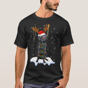 Zwart labrador kerstboom Light Pajama Dog T-shirt