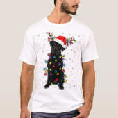 Zwart labrador kerstboom Light Pajama Dog T-shirt (Voorkant)