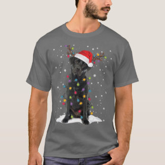Zwart labrador kerstboom Light Pajama Dog T-shirt