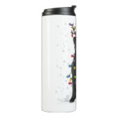 Zwart labrador kerstboom Light Pajama Dog Thermosbeker (Gedraaid links)