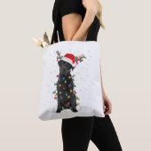 Zwart labrador kerstboom Light Pajama Dog Tote Bag (Dichtbij)