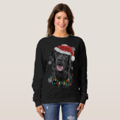 Zwart labrador kerstboom Light Pajama Dog Trui (Voorkant volledig)