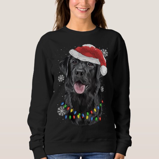 Zwart labrador kerstboom Light Pajama Dog Trui (Voorkant)