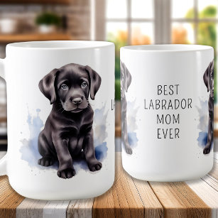 Zwart LABRADOR MAM Hondenliefhebber Schattige Pupp Koffiemok