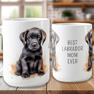 Zwart LABRADOR MAM Hondenliefhebber Schattige Pupp Koffiemok