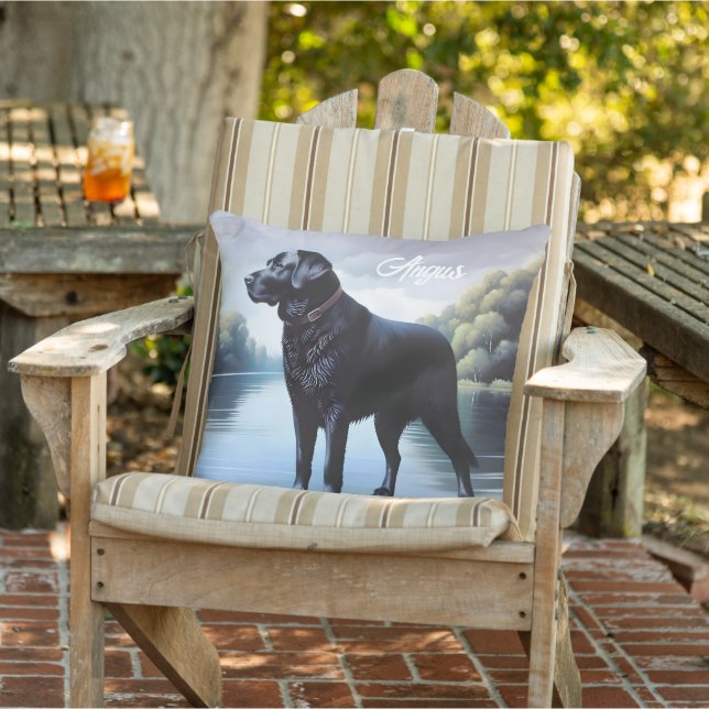 Zwart Labrador Meer Buitenkussen (Stoel)